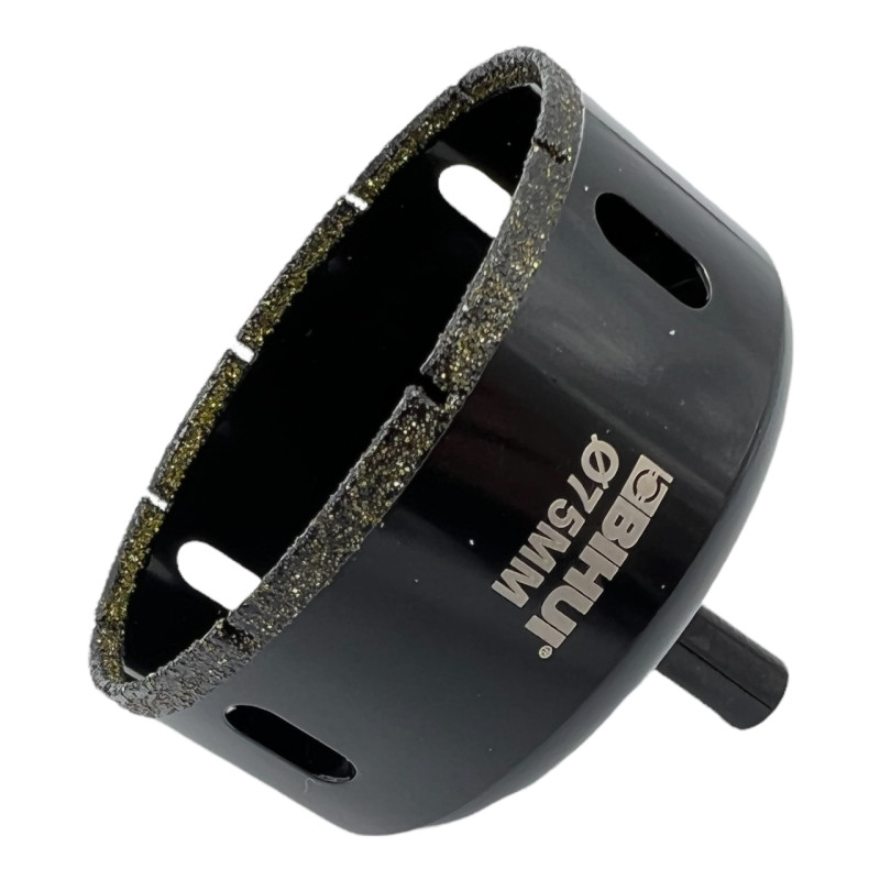 Алмазна коронка BIHUI Ceramics PRO 75 мм під дриль (DBW75)