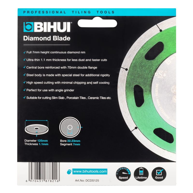 Диск алмазний BIHUI B-SLIM 125 мм для керамограніту та кераміки (DCDS125)
