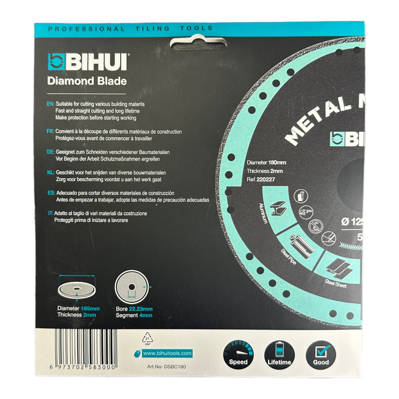 Диск алмазний BIHUI METAL MASTER 180 мм (DSBC180)