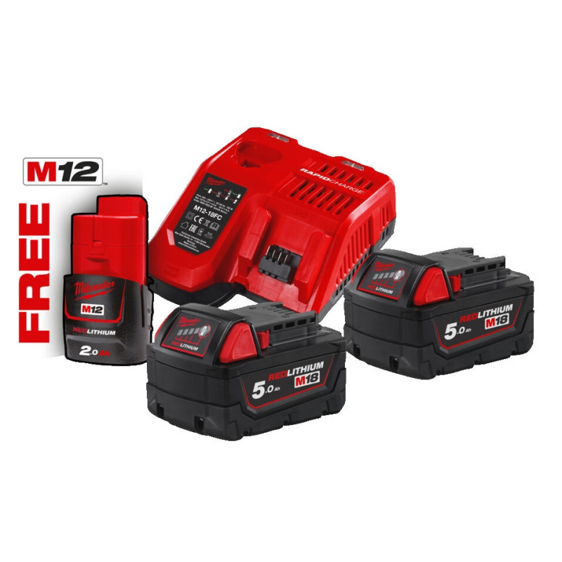 Енергокомплект M18 NRG-502 (В5 2шт; з/в M12-18FC)  M12 B2 (4933459217)