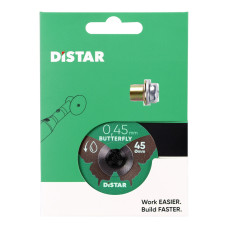 Круг алмазний вiдрiзний Distar Butterfly 1A1R 45x0,45 мм., з тримачем (11143158073)