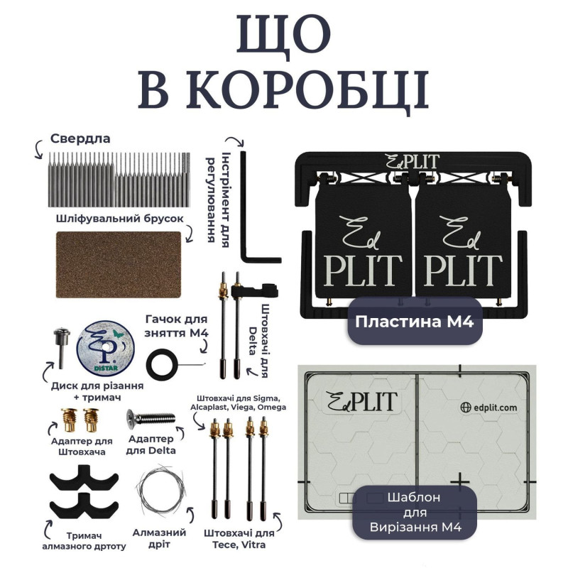 Прихована кнопка для змиву M4 сумісна з Geberit Sigma,AlcaPlast, Viega та Omega, EDPLIT  з розхідниками(E10044)
