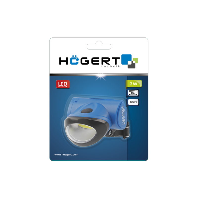 Ліхтар налобний HOEGERT, 160 лм,(HT1E420)