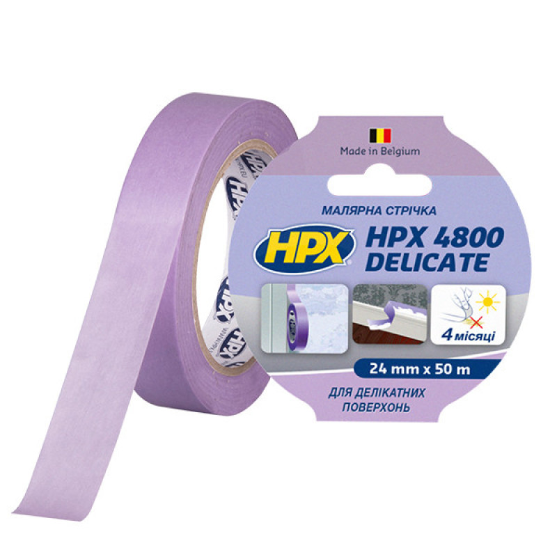 Малярська стрічка HPX 4800 24ммх50м для делікатних поверхонь (PW2550)