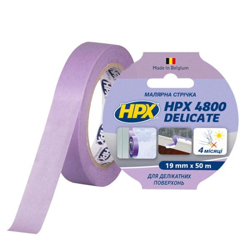 Малярська стрічка HPX 4800 19ммх50м для делікатних поверхонь  (PW1950)