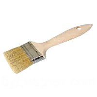 Пензель малярний плоский Профі 50 мм натуральний ворс дерев'яна ручка
