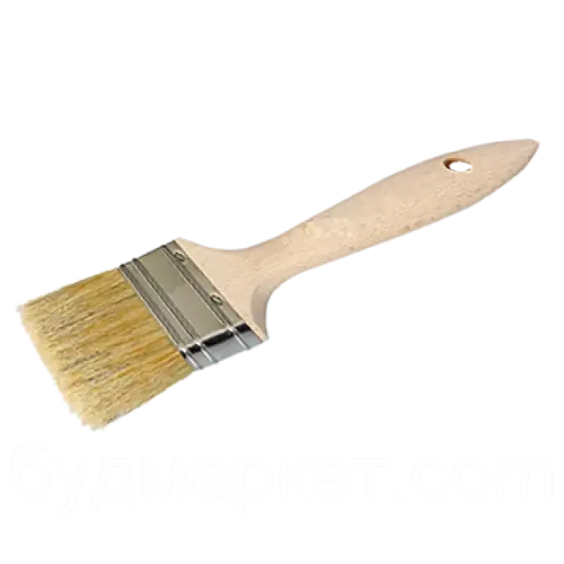 Пензель малярний плоский Профі 50 мм натуральний ворс дерев'яна ручка