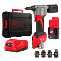 Заклепочник акумуляторний MILWAUKEE M12 BPRT-201X, діаметр 2.4-4.8мм, 1 ак., ЗП, HD кейс (4933464405)