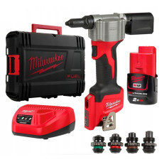 Заклепочник акумуляторний MILWAUKEE M12 BPRT-201X, діаметр 2.4-4.8мм, 1 ак., ЗП, HD кейс (4933464405)