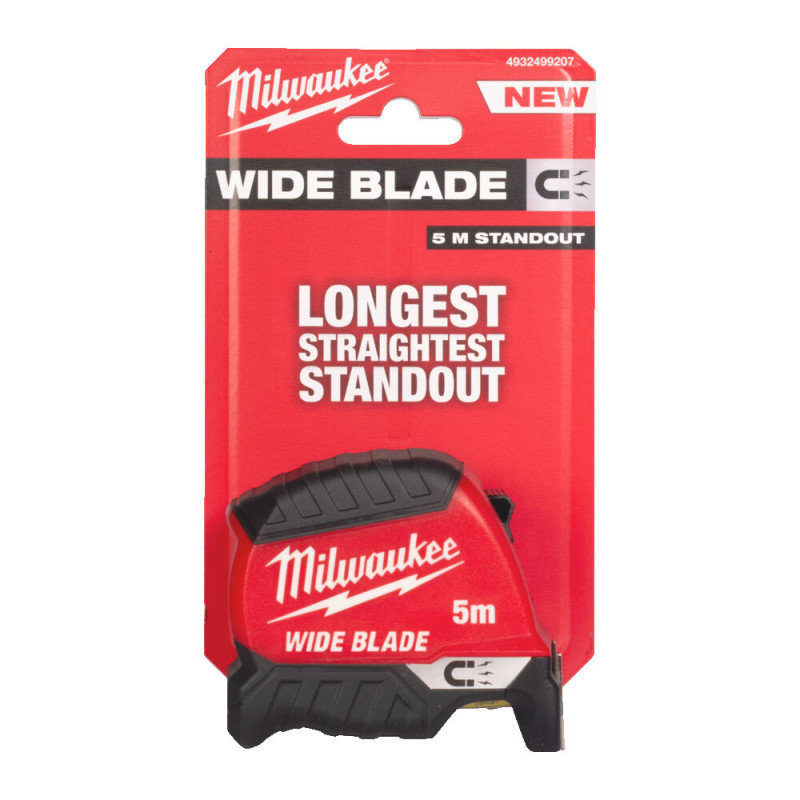Рулетка магнітна MILWAUKEE Wide Blade Magnetic Gen2, полотно 35 мм, 5 м (4932499207)