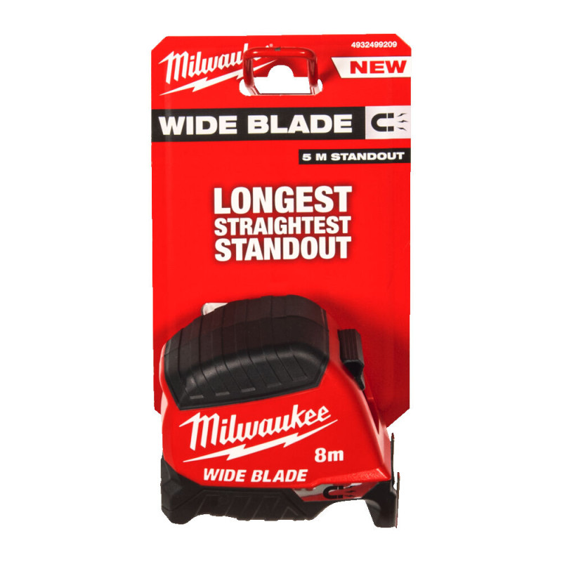 Рулетка магнітна MILWAUKEE Wide Blade Gen2, полотно 35 мм, 8 м (4932499209)