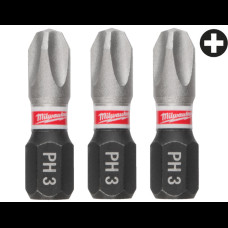 Біта MILWAUKEE SHOCKWAVE, PH3, 25мм, (3 шт.) (4932500354)