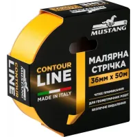 Малярна стрічка рисова MUSTANG CONTOUR LINE жовта 36мм*50м