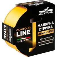 Малярна стрічка рисова MUSTANG CONTOUR LINE жовта 48мм*50м