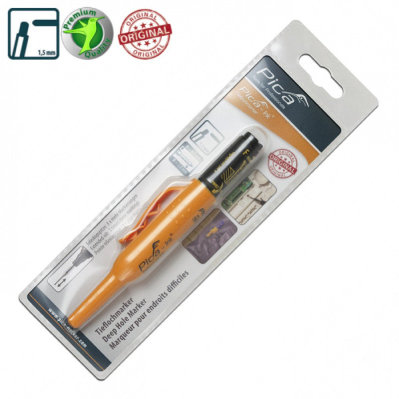 Маркер фірмовий з довгим носиком Pica-Ink Deep Hole Marker, 150/46 чорний (150/46)