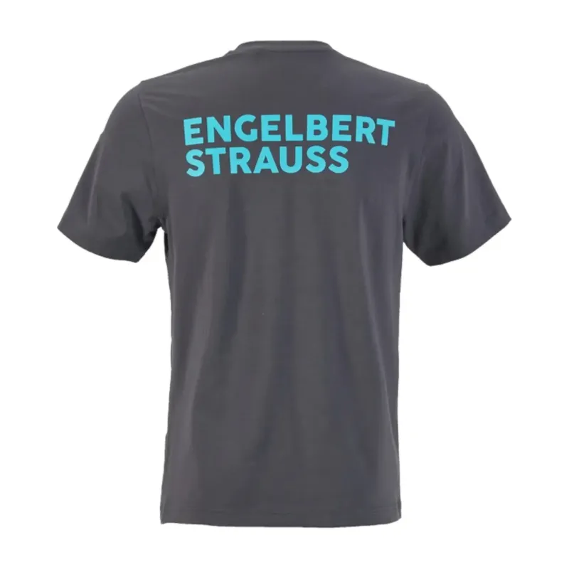 Футболка робоча Strauss e.s.trailgraphic, 180 г/м?, розмір L,чорна/антрацитова/лазурно-бірюзова(21.70.843)